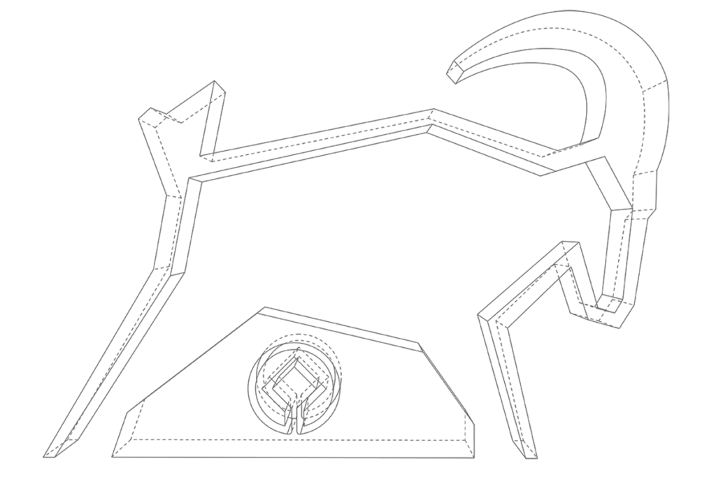 Wireframes av nya bocken Kåre