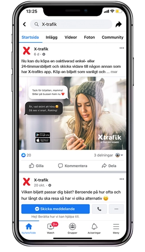 Iphone med X-trafik sociala medier