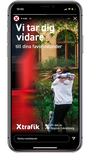 Iphone med X-trafik sociala medier