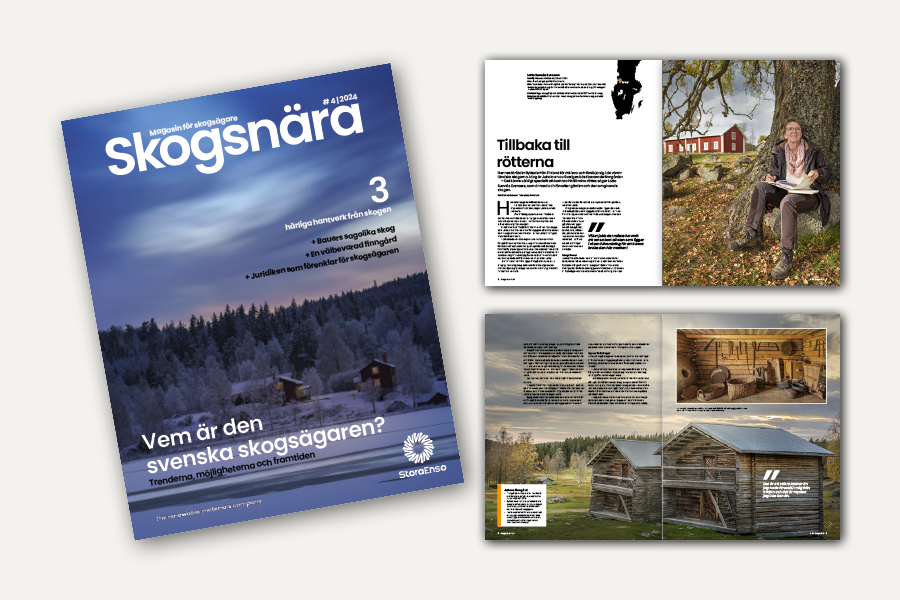 Omslag och inlaga från tidningen Skogsnära.